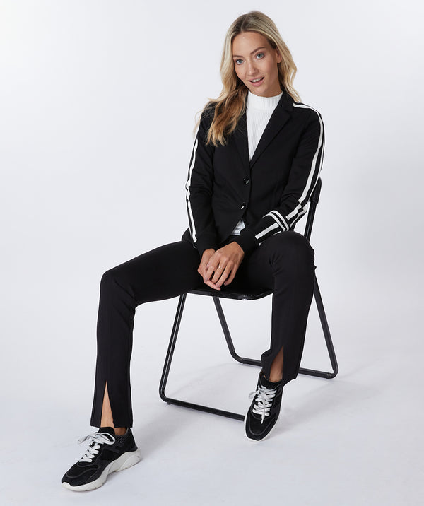 Esqaulo Black Blazer with Punto Stripes