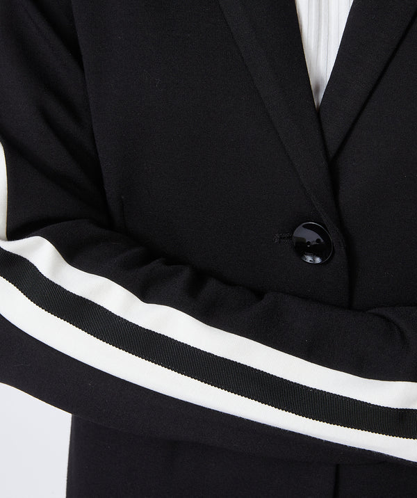 Esqaulo Black Blazer with Punto Stripes