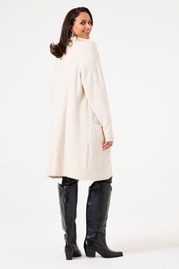 Garcia Relaxed Fit Long Boucle Open Cardigan