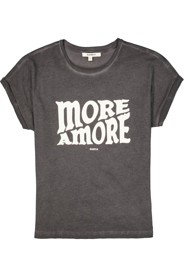 Garcia Ladies Faded Grey Amore T-Shirt