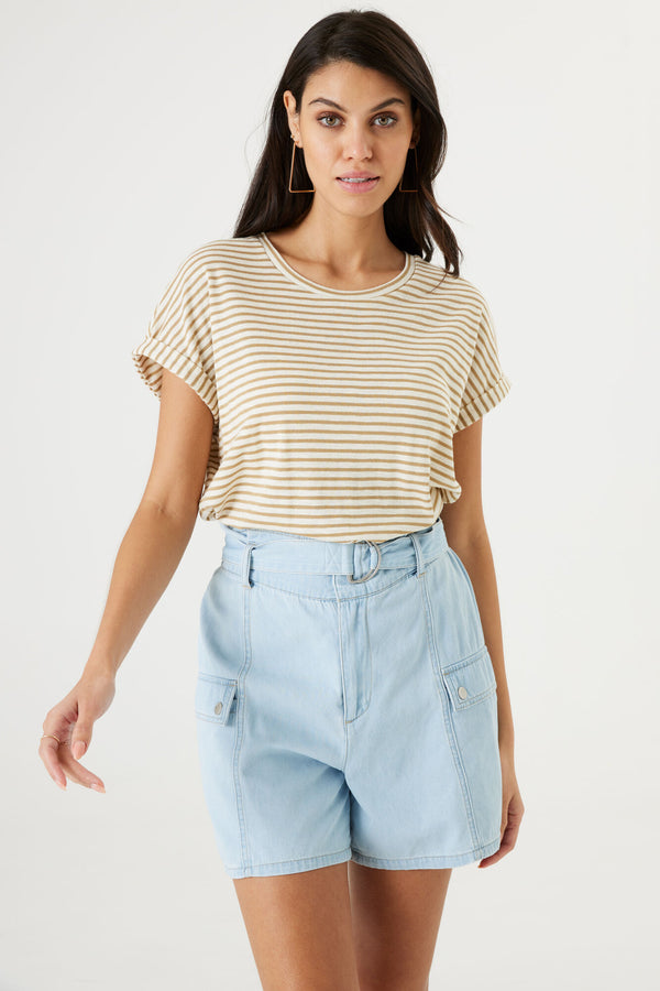 Subtle Glitter Striped T-Shirt