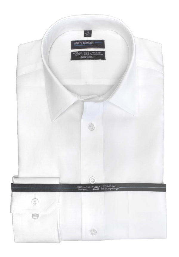 Leo Chevalier 100% Cotton Non-Iron Pinpoint Oxford Dress Shirt