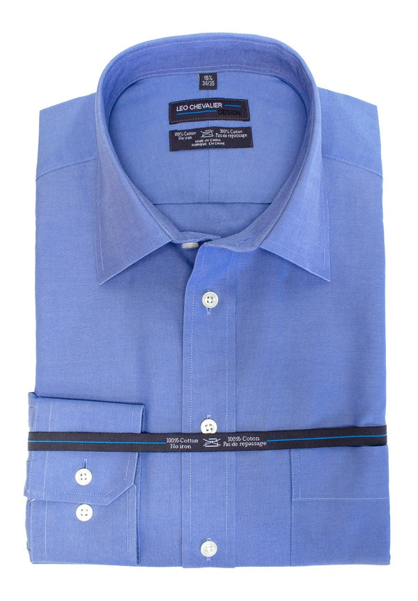 Leo Chevalier 100% Cotton Non-Iron Pinpoint Oxford Dress Shirt