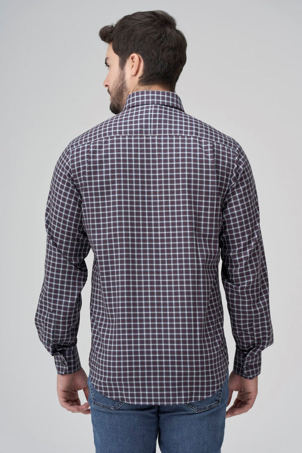 Leo Chevalier 100% Cotton Non-Iron Checkered Shirt