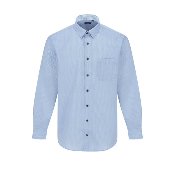 Leo Chevalier Non Iron Light Blue Circled Print Shirt