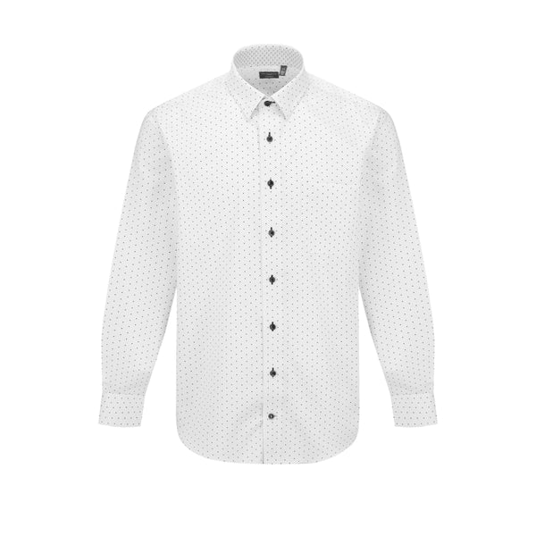 Leo Chevalier Non Iron White with Black Dots Shirt