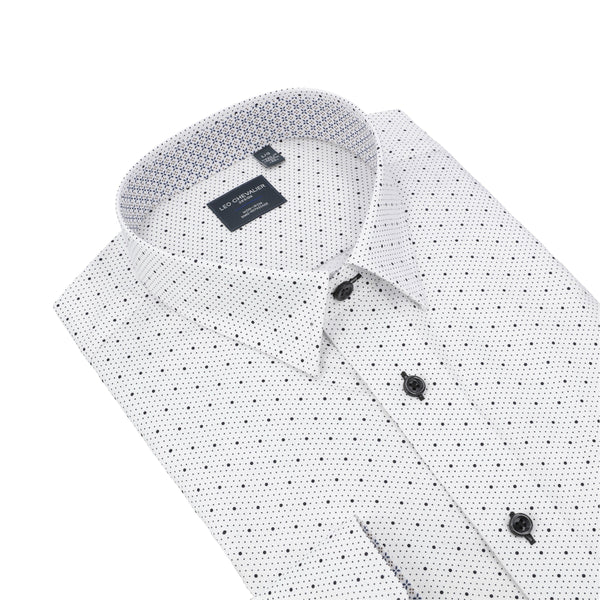 Leo Chevalier Non Iron White with Black Dots Shirt