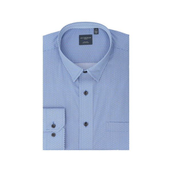 Leo Chevalier Non Iron Light Blue Circled Print Shirt