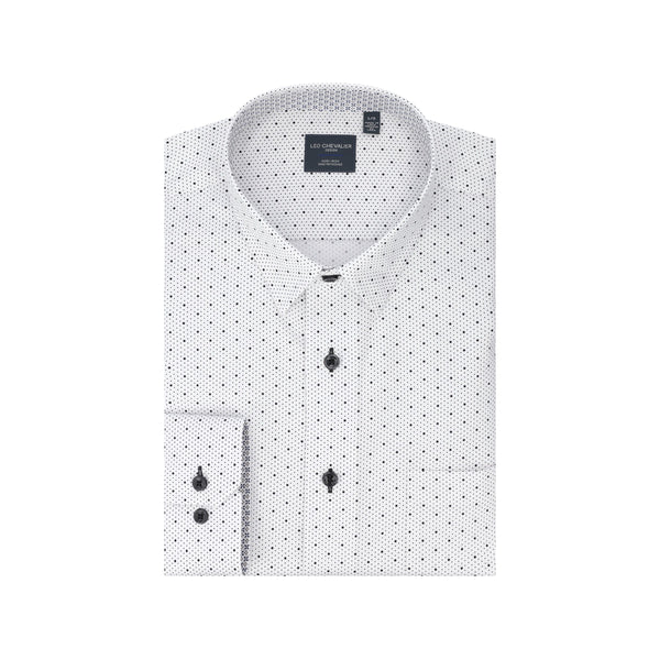 Leo Chevalier Non Iron White with Black Dots Shirt