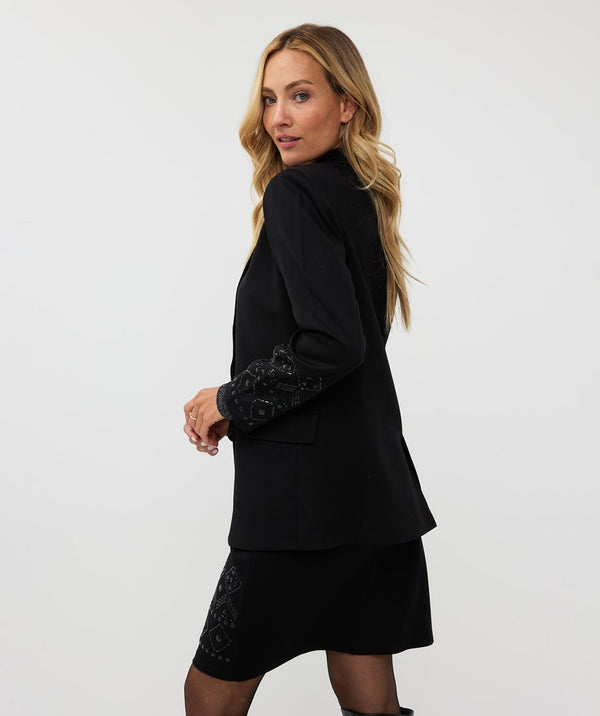 Esqualo Blazer with Sleeve Embellishment