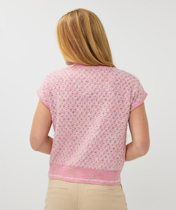 Esqualo Pink Cardigan with Cap Sleeves