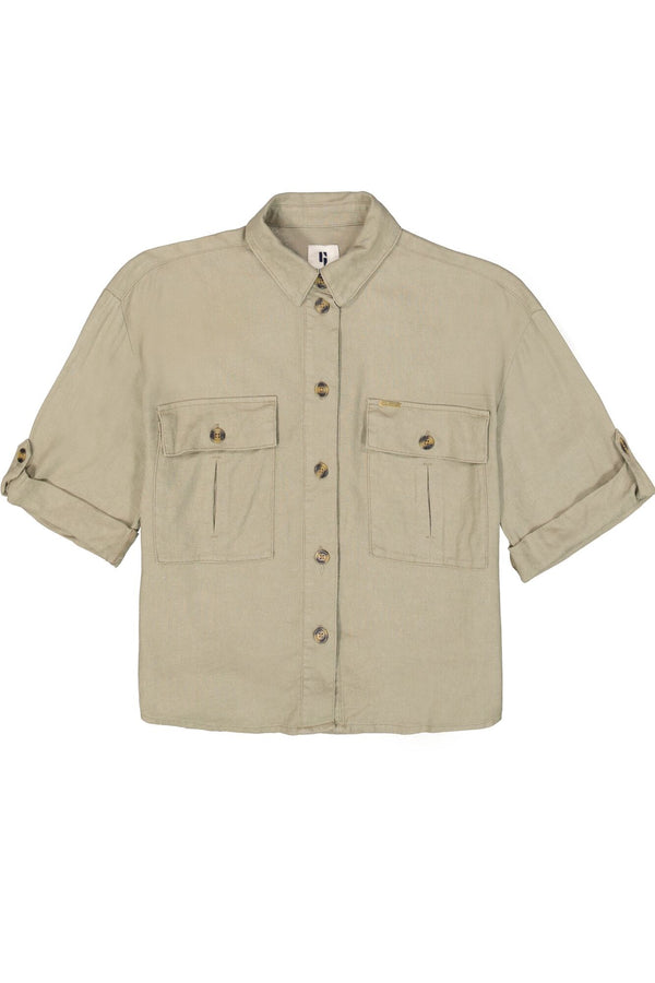 Garcia Ladies Summer Olive Linen Shirt