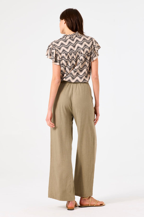 Garcia Ladies Linen Stretch Khaki Pants