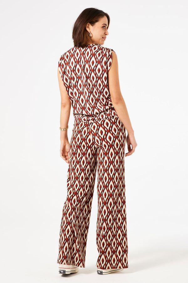 Garcia Jacquard Diamond Print Trousers