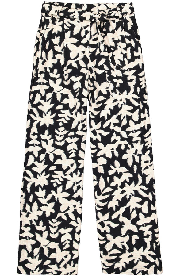 Garcia Ladies Printed Black and Beige Pants