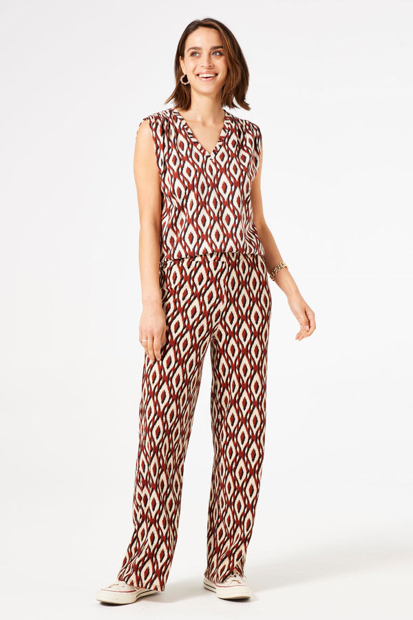 Garcia Jacquard Diamond Print Trousers