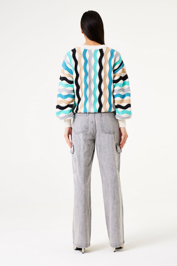 Garcia Patterned Vertical Stripe Sweater