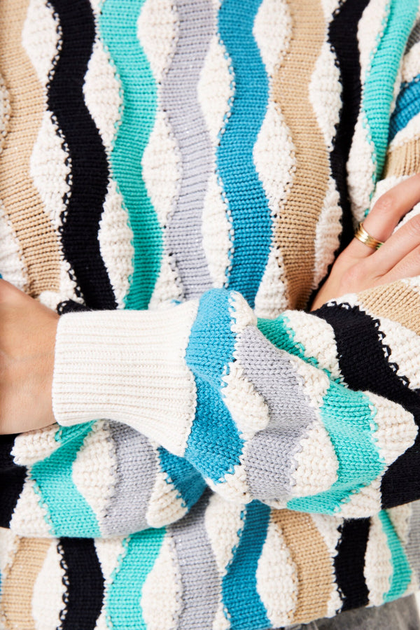 Garcia Patterned Vertical Stripe Sweater