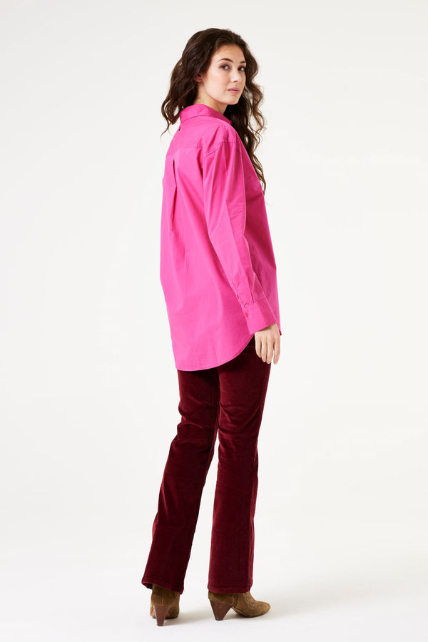 Garcia Ladies Long Solid Pink Blouse