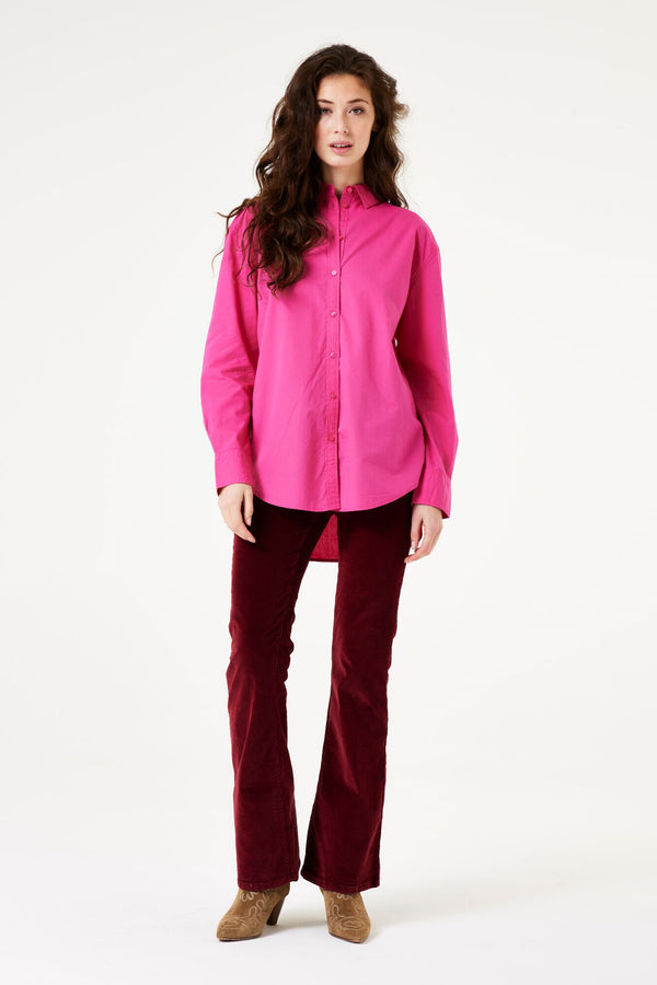 Garcia Ladies Long Solid Pink Blouse