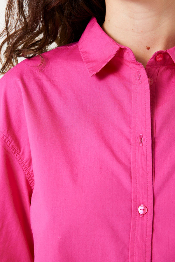 Garcia Ladies Long Solid Pink Blouse