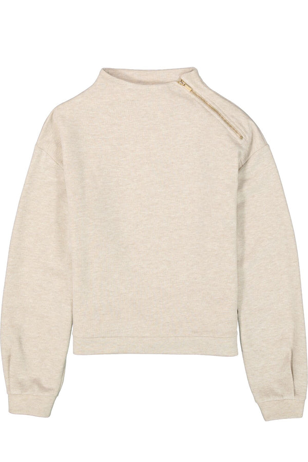 Garcia Mock Neck Sweater with Zipper on Shoulder