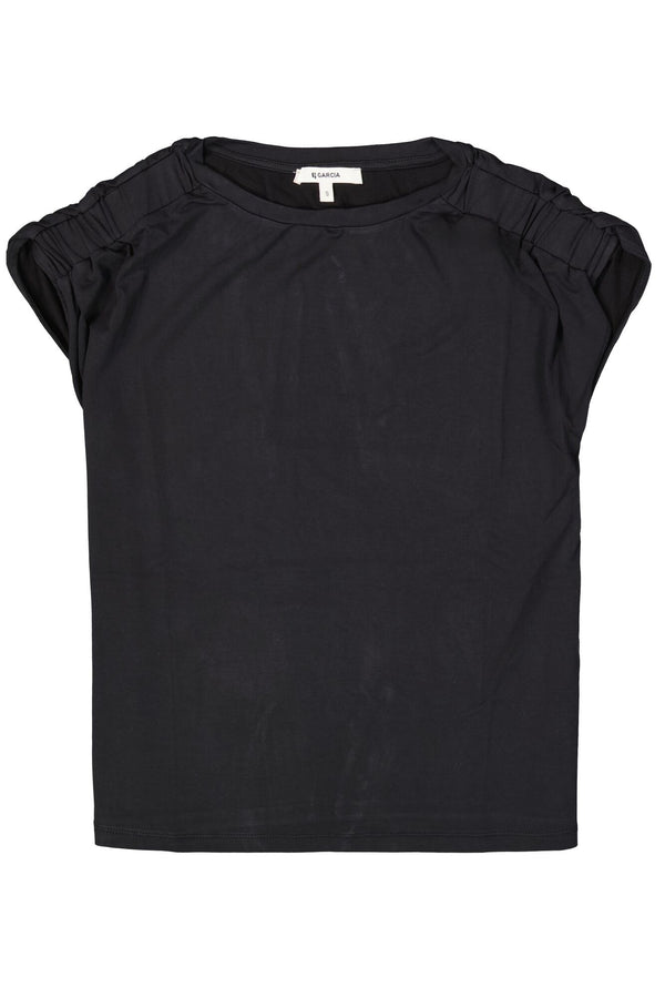 T-shirt noir uni en modal pour femme Garcia