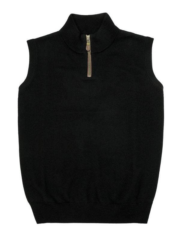 Men’s 1/4 zip mock neck, Sleeveless, Solid