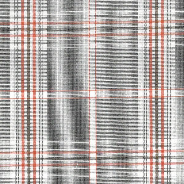 Adjusted Fit Grey and Orange Plaid Non Iron Dress Shirt