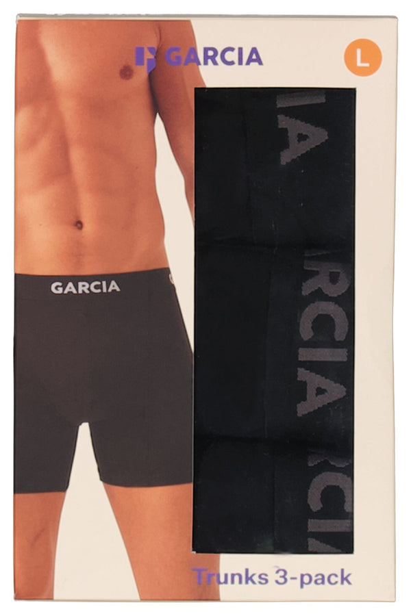 Lot de 3 boxers noirs unis Garcia