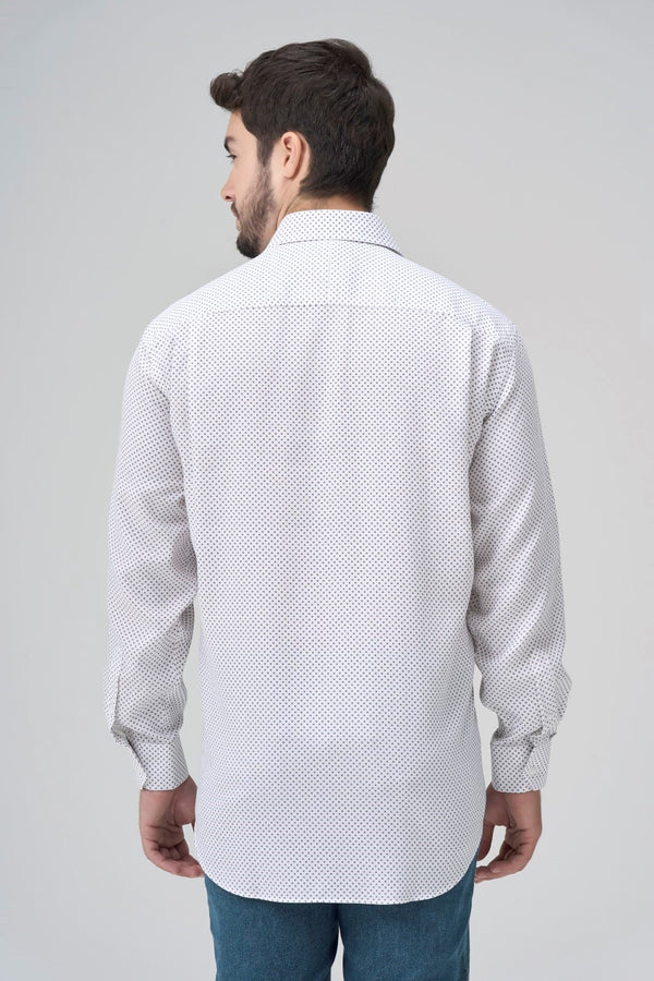 Leo Chevalier Non Iron White with Black Dots Dress Shirts