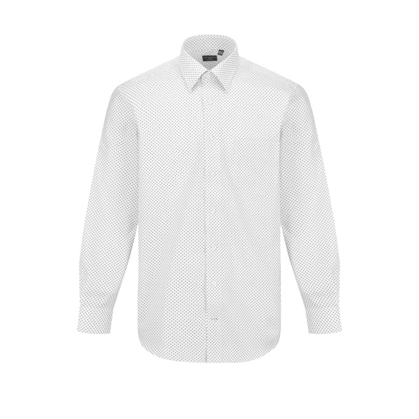 Leo Chevalier Non Iron White with Black Dots Dress Shirts