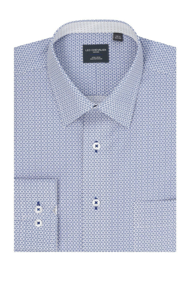 Leo Chevalier Light Blue 100% Cotton Non-Iron Dress Shirt