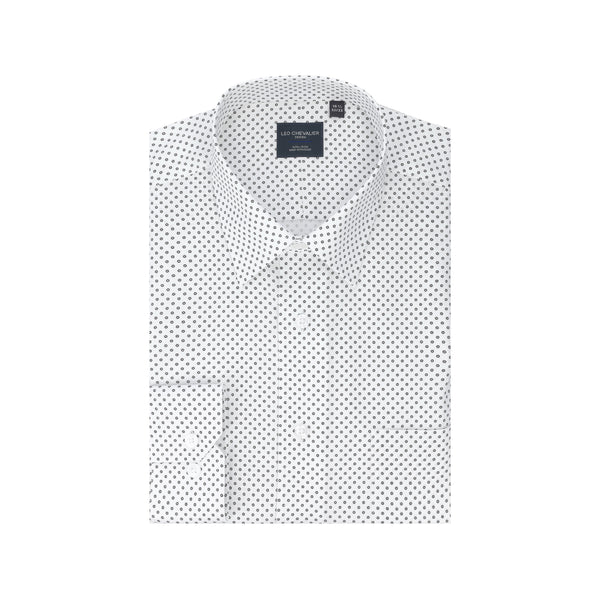 Leo Chevalier Non Iron White with Black Dots Dress Shirts