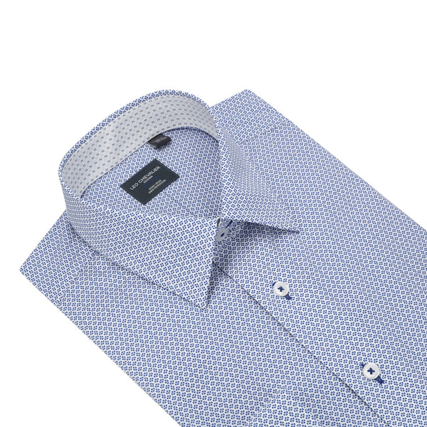 Leo Chevalier Light Blue 100% Cotton Non-Iron Dress Shirt