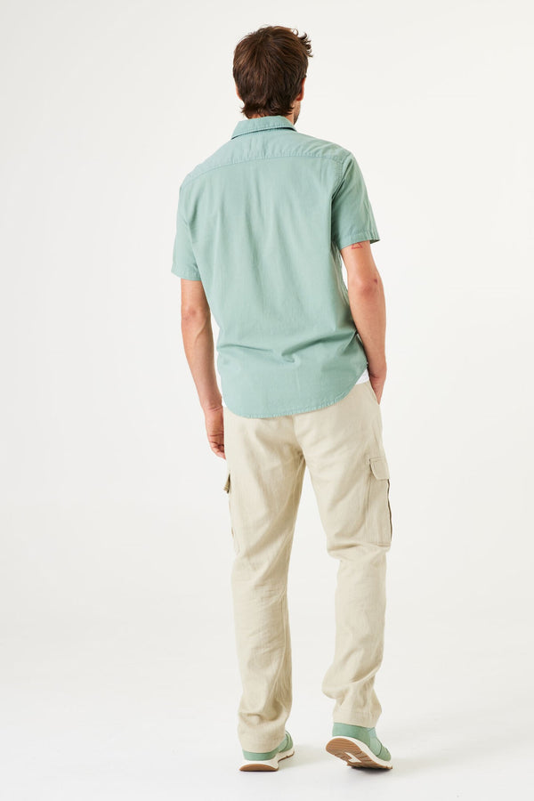 Light Sage Green Short Sleeve Shirt with Chest Pockets