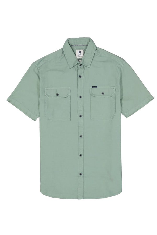 Light Sage Green Short Sleeve Shirt with Chest Pockets