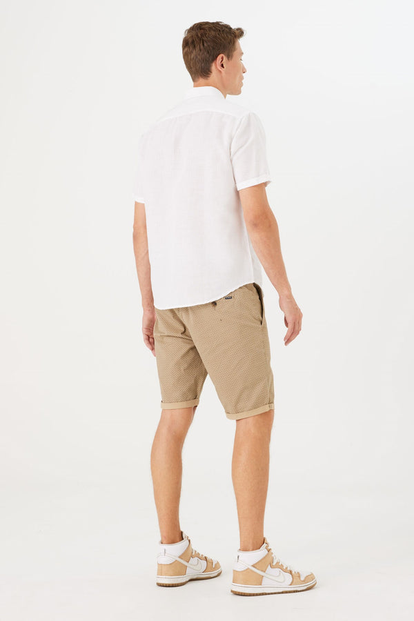 Chino Short with All-Over Print With Stretch