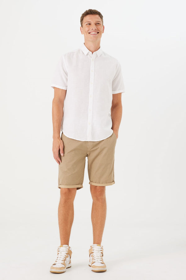 Chino Short with All-Over Print With Stretch