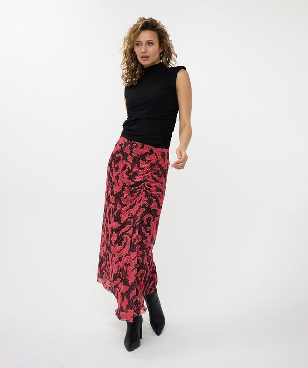 Mesh Skirt with Masterpiece Print