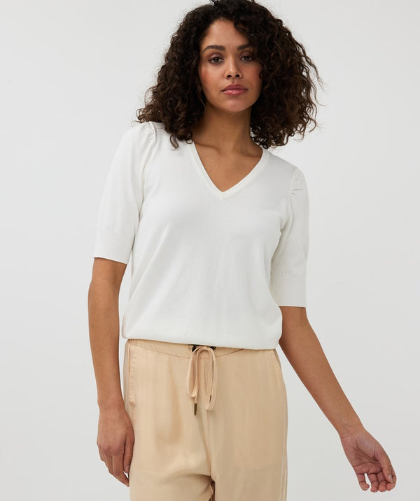 Esqualo Half Sleeve Viscose Stretch V-Neck Sweater