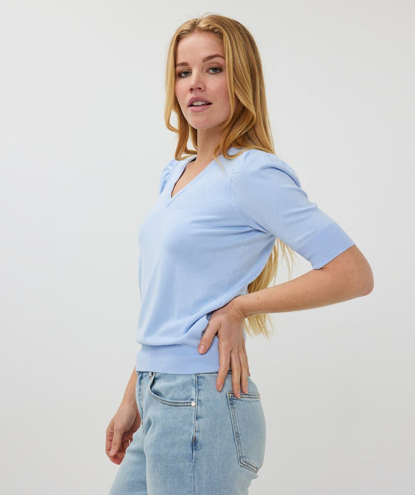 Esqualo Half Sleeve Viscose Stretch V-Neck Sweater