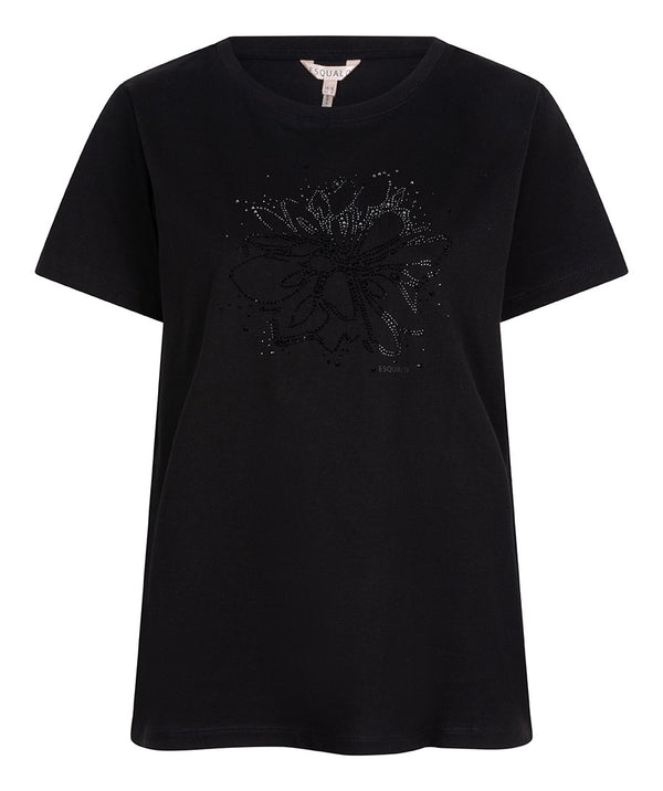 T-shirt Esqualo fleur strass 