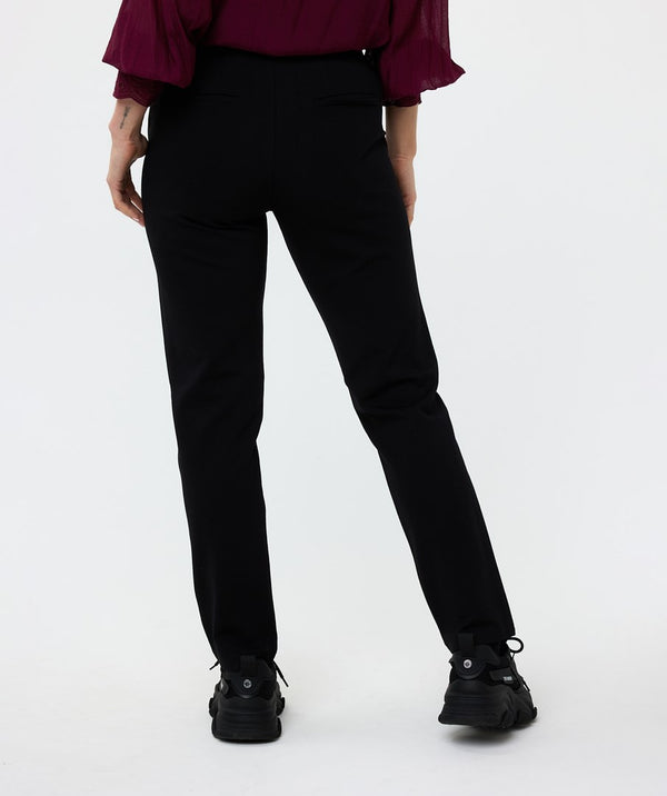 Solid Black Viscose Trouser