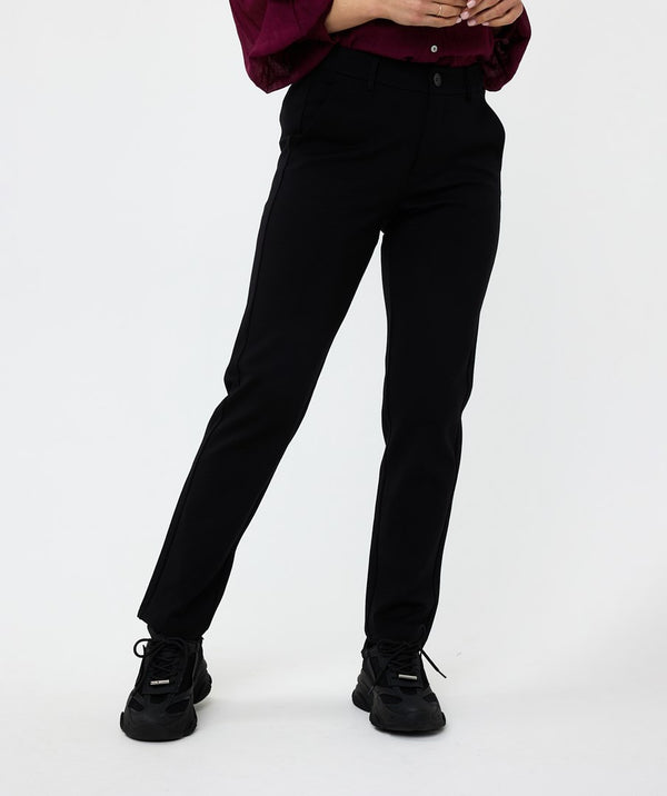 Pantalon en viscose noir uni