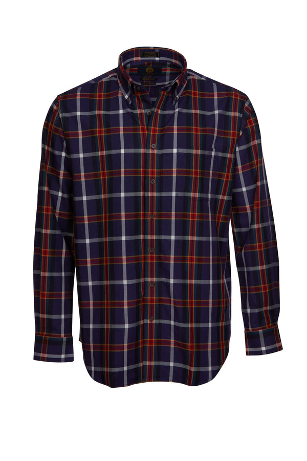 Viyella Navy Blue and Red Made in Canada Shirt