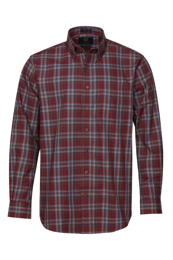 Viyella Red With Blue Plaid Made in Canada Shirt