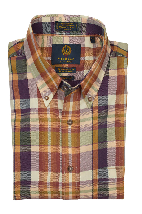 Viyella Made in Canada Sunburst Plaid Shirt