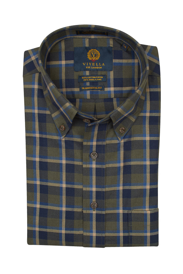 Viyella Forest Green with Navy Made in Canada Shirt