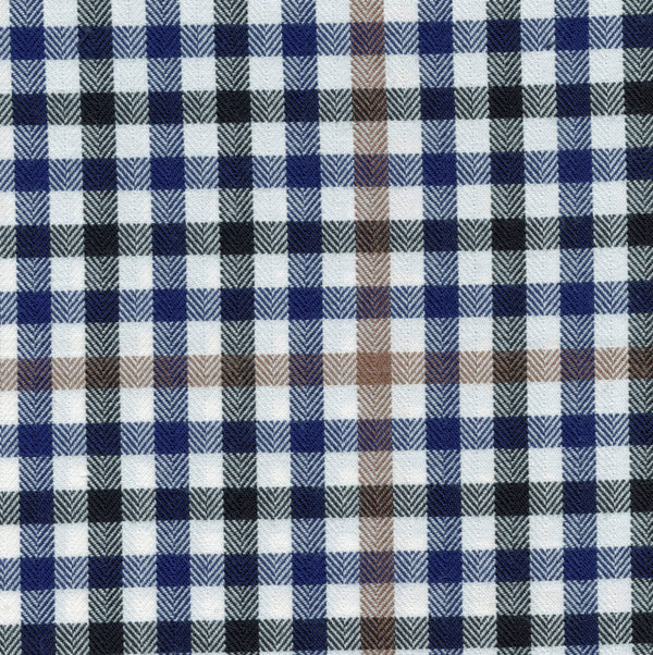 Viyella Multi Blue and Brown Small Check Made in Canada Shirt